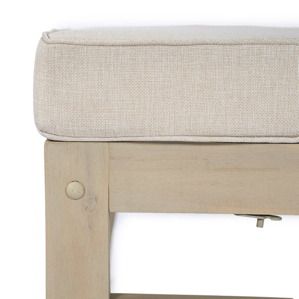 English Elm Perla Modular Outdoor Sectional Chair Solid Acacia Wood Frame with Sand Cushions N773P446694S
