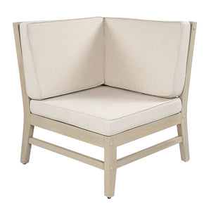 English Elm Perla Outdoor Corner Chair Solid Acacia Wood Modular Sectional Patio Seating N773P446695S