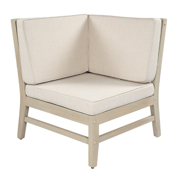 English Elm Perla Outdoor Corner Chair Solid Acacia Wood Modular Sectional Patio Seating N773P446695S
