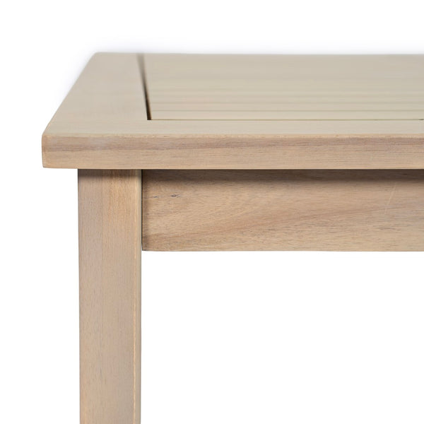 English Elm Perla Square Solid Acacia Outdoor Coffee Table Rustic White Grain Patio Accent N773P446696S