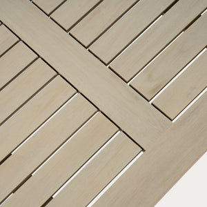 English Elm Perla Square Solid Acacia Outdoor Coffee Table Rustic White Grain Patio Accent N773P446696S