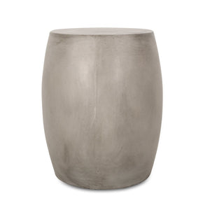 English Elm Outdoor Sculptural Concrete Oval Side Table for Modern Patio Lounge and Sectional Spaces N773P462380L