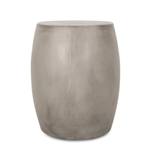 English Elm Outdoor Sculptural Concrete Oval Side Table for Modern Patio Lounge and Sectional Spaces N773P462380L