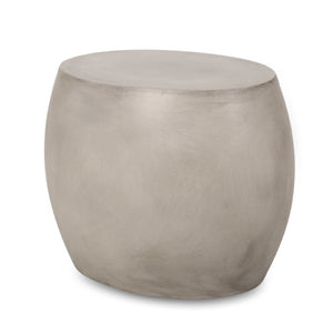 English Elm Outdoor Sculptural Concrete Oval Side Table for Modern Patio Lounge and Sectional Spaces N773P462380L