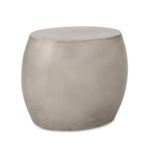 English Elm Outdoor Sculptural Concrete Oval Side Table for Modern Patio Lounge and Sectional Spaces N773P462380L
