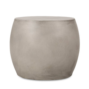 English Elm Outdoor Sculptural Concrete Oval Side Table for Modern Patio Lounge and Sectional Spaces N773P462380L