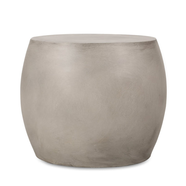 English Elm Outdoor Sculptural Concrete Oval Side Table for Modern Patio Lounge and Sectional Spaces N773P462380L