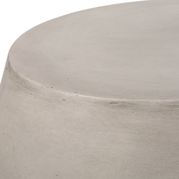English Elm Outdoor Sculptural Concrete Oval Side Table for Modern Patio Lounge and Sectional Spaces N773P462380L