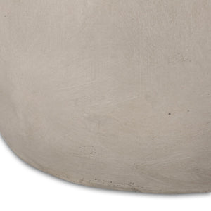 English Elm Outdoor Sculptural Concrete Oval Side Table for Modern Patio Lounge and Sectional Spaces N773P462380L