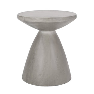 English Elm Outdoor Hourglass Pedestal Concrete Side Table for Modern Patio Lounge Spaces N773P462396L