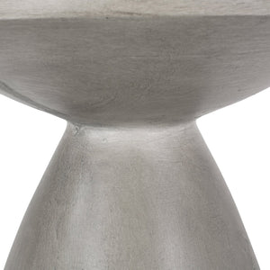 English Elm Outdoor Hourglass Pedestal Concrete Side Table for Modern Patio Lounge Spaces N773P462396L