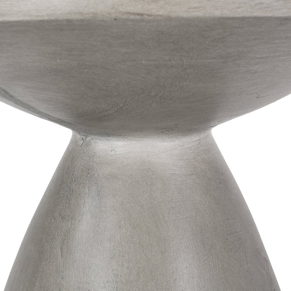 English Elm Outdoor Hourglass Pedestal Concrete Side Table for Modern Patio Lounge Spaces N773P462396L