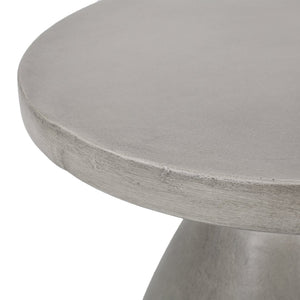 English Elm Outdoor Hourglass Pedestal Concrete Side Table for Modern Patio Lounge Spaces N773P462396L