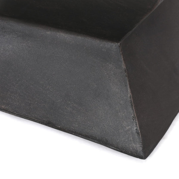 English Elm Outdoor Sculptural MGO Concrete Side Table with Geometric Cutouts for Patio Lounge N773P462402B