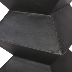 English Elm Outdoor Sculptural MGO Concrete Side Table with Geometric Cutouts for Patio Lounge N773P462402B