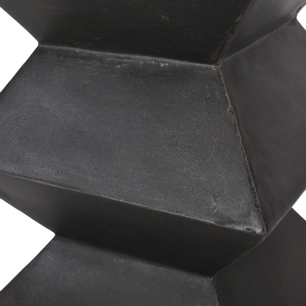 English Elm Outdoor Sculptural MGO Concrete Side Table with Geometric Cutouts for Patio Lounge N773P462402B