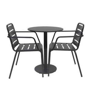 English Elm Verve 3 Piece Outdoor Bistro Set with Powder Coated Iron Frame for Patio or Balcony N773P468900B