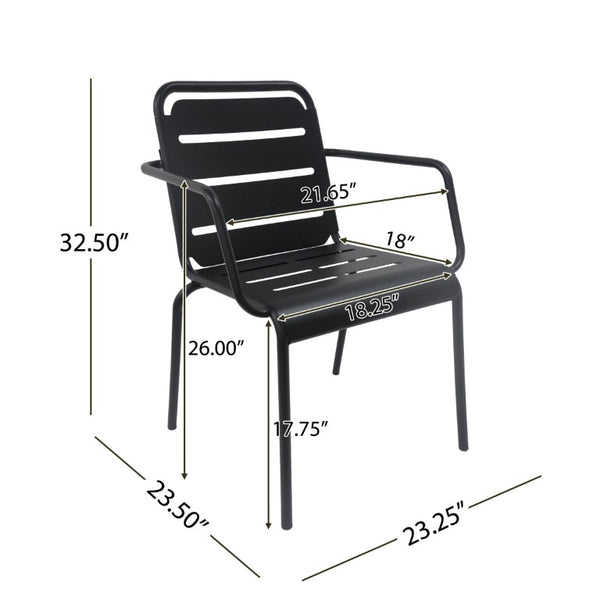 English Elm Verve 3 Piece Outdoor Bistro Set with Powder Coated Iron Frame for Patio or Balcony N773P468900B
