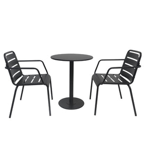 English Elm Verve 3 Piece Outdoor Bistro Set with Powder Coated Iron Frame for Patio or Balcony N773P468900B