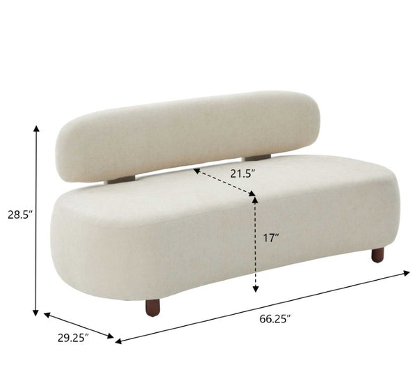 English Elm Lunara Sculptural Chenille Sofa with Oval Back and Deep Seat for Modern Living Rooms N773P469354B
