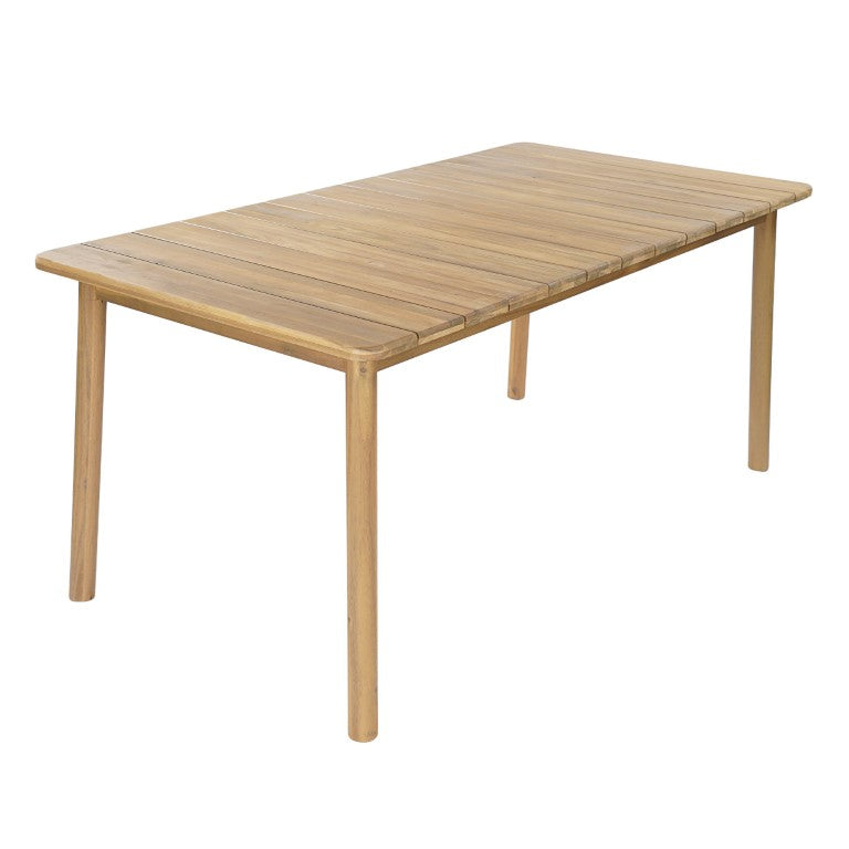 English Elm Visola Solid Acacia Slatted Outdoor Dining Table with Weather Resistant Teak Finish N775P235144G