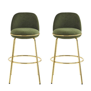 English Elm Rio Claro Velvet Barstools with Gold Frame Set of 2 for Kitchen Island or Pub Counter N775P268026N