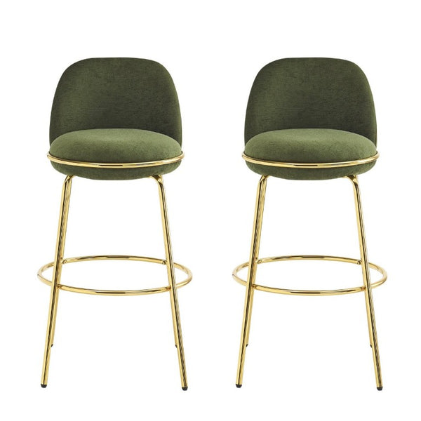 English Elm Rio Claro Velvet Barstools with Gold Frame Set of 2 for Kitchen Island or Pub Counter N775P268026N