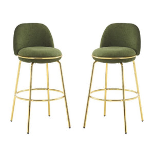 English Elm Rio Claro Velvet Barstools with Gold Frame Set of 2 for Kitchen Island or Pub Counter N775P268026N