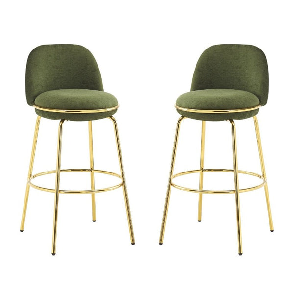 English Elm Rio Claro Velvet Barstools with Gold Frame Set of 2 for Kitchen Island or Pub Counter N775P268026N