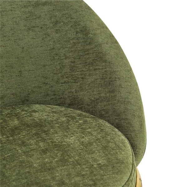 English Elm Celano Velvet Bar Stools Set of 4 with Gold Legs Glamorous Oval Shell Seating N775P268055N-S4