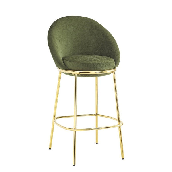 English Elm Celano Velvet Shell Back Barstools with Gold Legs Glam Kitchen Seating Set of 2 N775P268055N