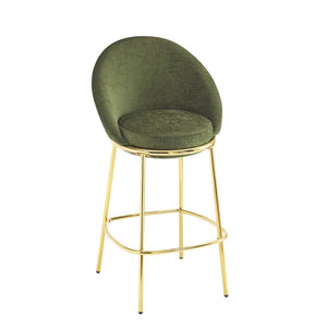 English Elm Celano Velvet Shell Back Barstools with Gold Legs Glam Kitchen Seating Set of 2 N775P268055N