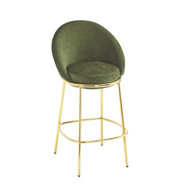 English Elm Celano Velvet Shell Back Barstools with Gold Legs Glam Kitchen Seating Set of 2 N775P268055N