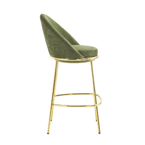 English Elm Celano Velvet Shell Back Barstools with Gold Legs Glam Kitchen Seating Set of 2 N775P268055N