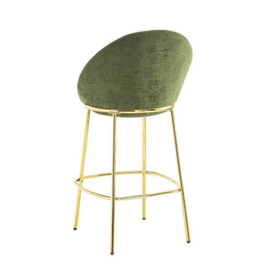 English Elm Celano Velvet Shell Back Barstools with Gold Legs Glam Kitchen Seating Set of 2 N775P268055N