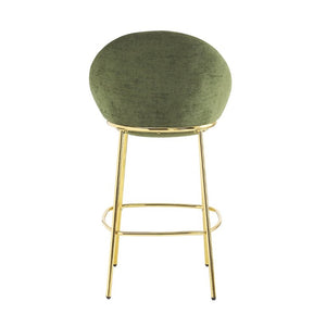English Elm Celano Velvet Shell Back Barstools with Gold Legs Glam Kitchen Seating Set of 2 N775P268055N