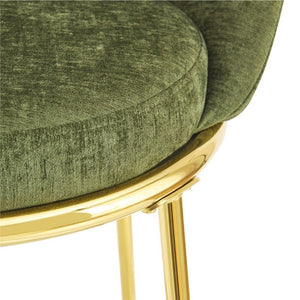 English Elm Celano Velvet Shell Back Barstools with Gold Legs Glam Kitchen Seating Set of 2 N775P268055N