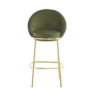English Elm Celano Velvet Shell Back Barstools with Gold Legs Glam Kitchen Seating Set of 2 N775P268055N