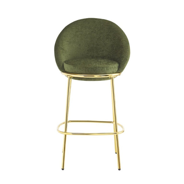 English Elm Celano Velvet Shell Back Barstools with Gold Legs Glam Kitchen Seating Set of 2 N775P268055N