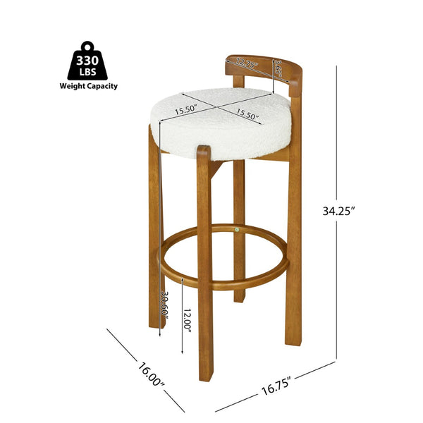 English Elm Elise Rubberwood Barstools Set of 4 Walnut Frame Padded Seat for Kitchen Island N775P277433W-S4