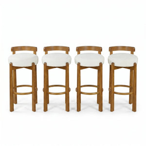English Elm Elise Rubberwood Barstools Set of 4 Walnut Frame Padded Seat for Kitchen Island N775P277433W-S4