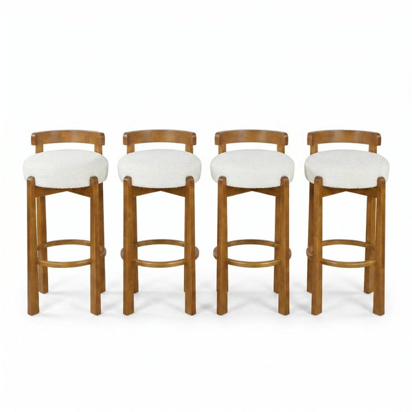 English Elm Elise Rubberwood Barstools Set of 4 Walnut Frame Padded Seat for Kitchen Island N775P277433W-S4