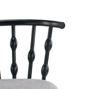 English Elm Doria Rubberwood Barstools Set of 4 Sculptural Hourglass Back Matte Black Frame N775P299416B-S4