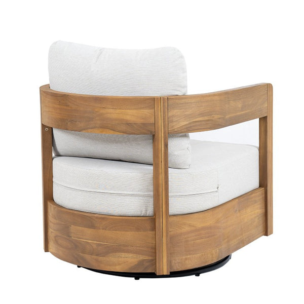 English Elm Crestwood Outdoor Solid Acacia Swivel Club Chairs Teak Patio Seating Set of 2 N775P304793T-S2