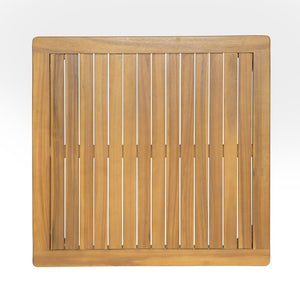 English Elm Sacova Solid Acacia Square Patio Coffee Table with Teak Finish and Rustic Grain N775P305695T