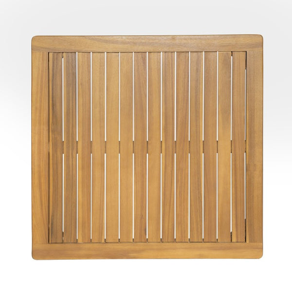 English Elm Sacova Solid Acacia Square Patio Coffee Table with Teak Finish and Rustic Grain N775P305695T