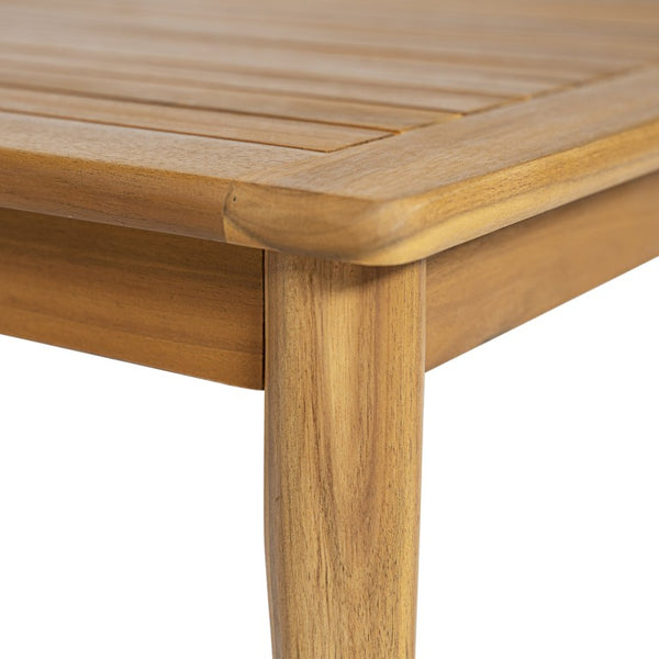 English Elm Sacova Solid Acacia Square Patio Coffee Table with Teak Finish and Rustic Grain N775P305695T