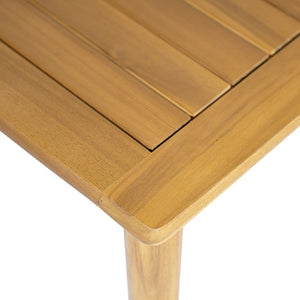 English Elm Sacova Solid Acacia Square Patio Coffee Table with Teak Finish and Rustic Grain N775P305695T
