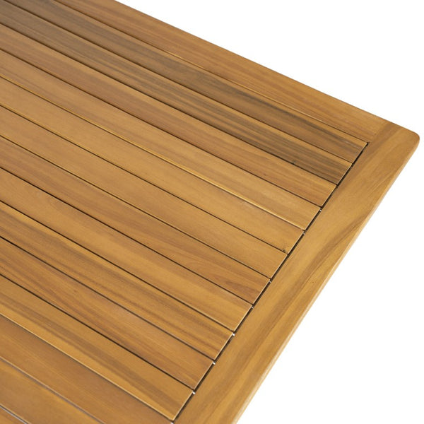 English Elm Sacova Solid Acacia Square Patio Coffee Table with Teak Finish and Rustic Grain N775P305695T