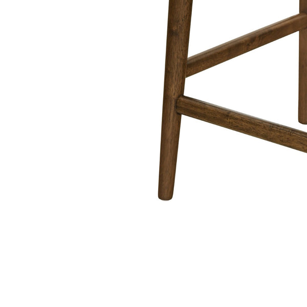 English Elm Arno Walnut Rubberwood Counter Stools with Woven Rope Back and Charcoal Seat Set of 4 N775P366302B-S4
